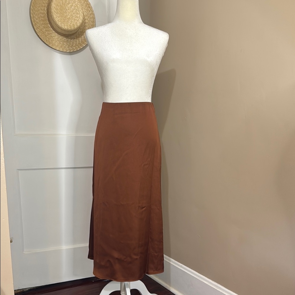 NWT French Connection Copper/Brown Maxi Skirt